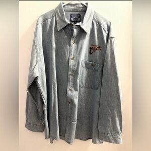 VINTAGE ORIGINAL COORS BEER COMPANY DENIM BUTTON UP SHIRT XL